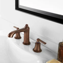 Flova Liberty 3 Hole Basin Mixer with Clicker Waste - Oil Rubbed Bronze