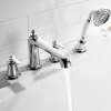 Flova Liberty 4 Hole Deck Mounted Bath Shower Mixer with Pull Out Handset - Chrome