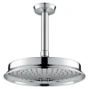 Flova Liberty 225mm Ceiling Mounted Rainshower Head & Arm - Chrome