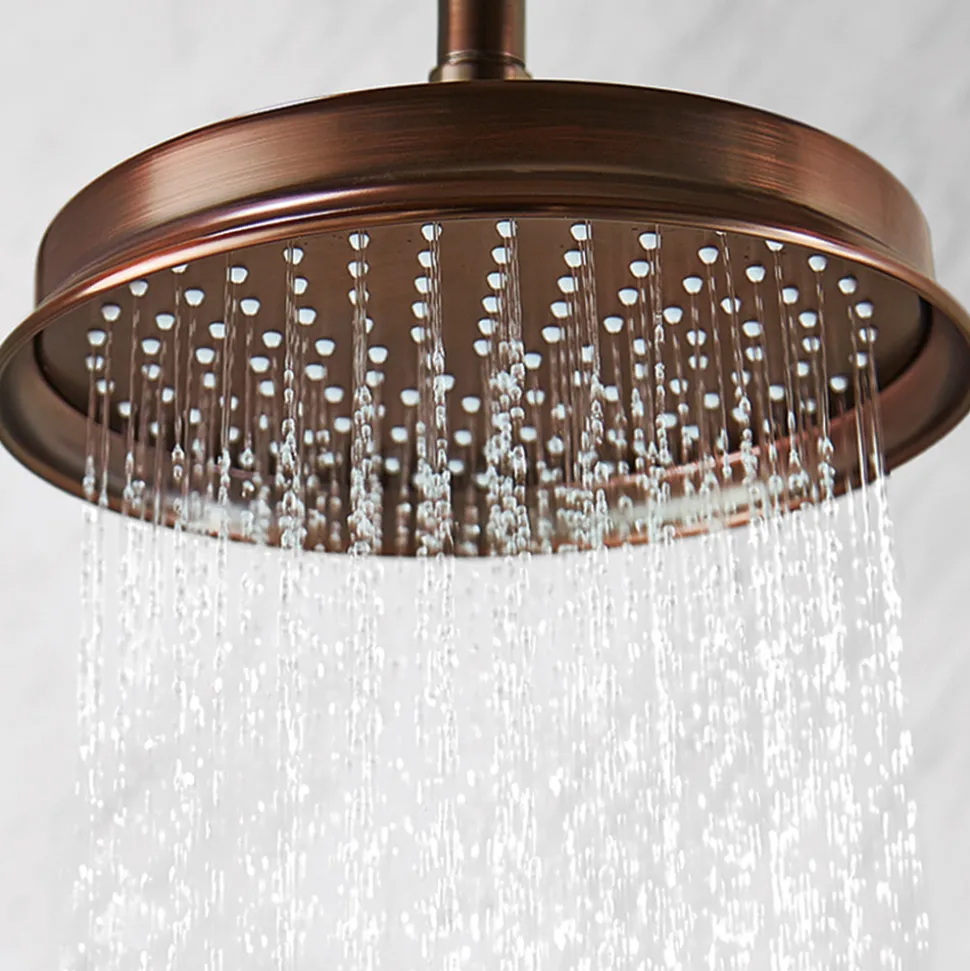 Flova Liberty 225mm Ceiling Mounted Rainshower Head & Arm - Oil Rubbed Bronze