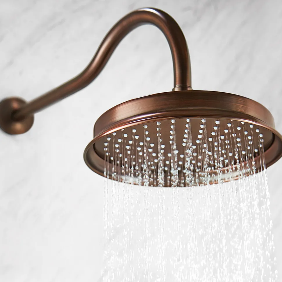 Flova Liberty 225mm Wall Mounted Rainshower Head & Arm - Oil Rubbed Bronze