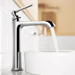 Flova Liberty Tall Mono Basin Mixer with Clicker Waste - Chrome