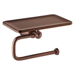 Flova Liberty Toilet Roll Holder with Integral Shelf - Oil Rubbed Bronze