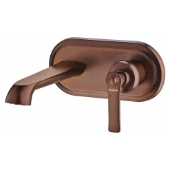 Flova Liberty Wall Mounted Basin Mixer with Clicker Waste - Oil Rubbed Bronze