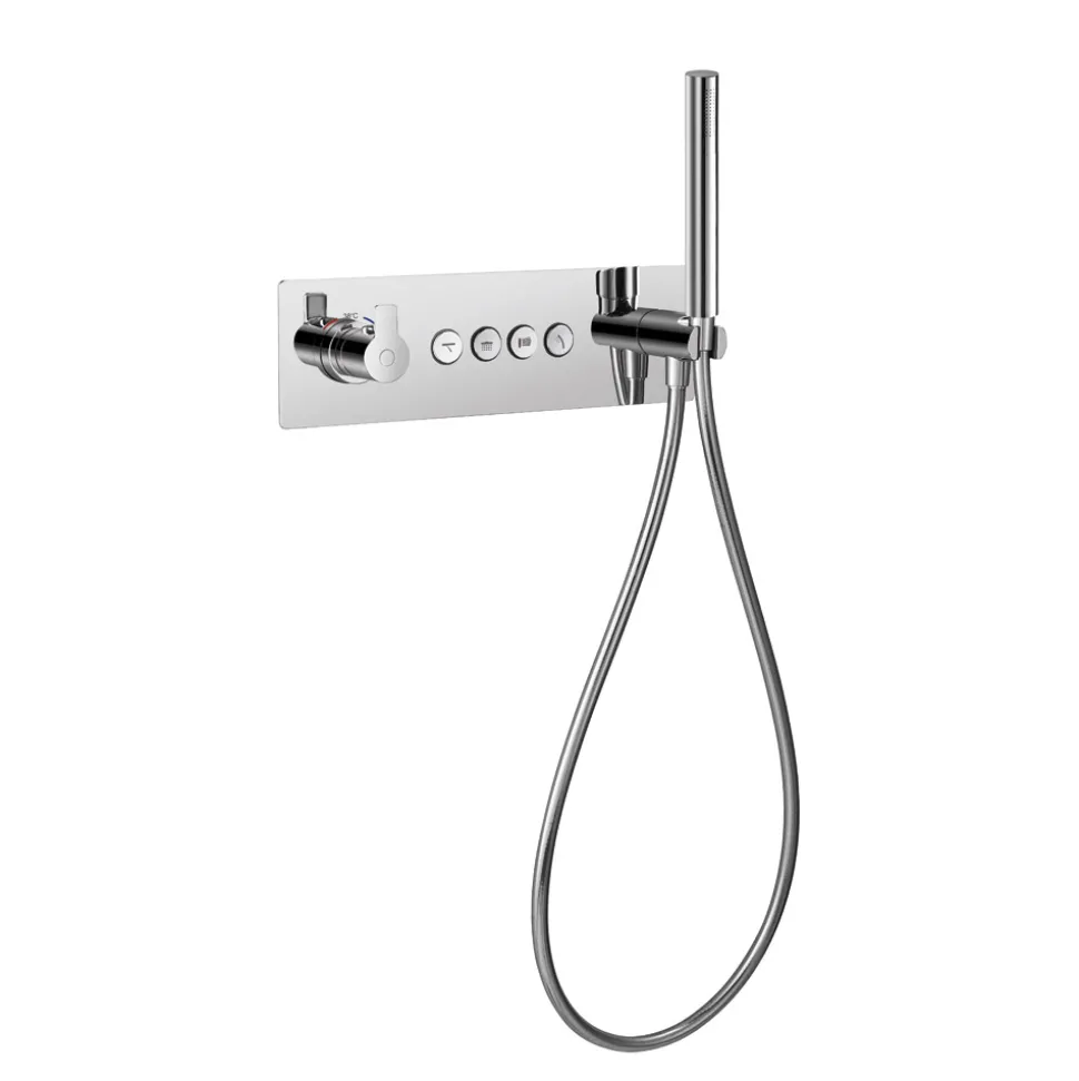 Flova Spring GoClick 4 Outlet Concealed Thermostatic Shower Valve with Integral Handset Kit