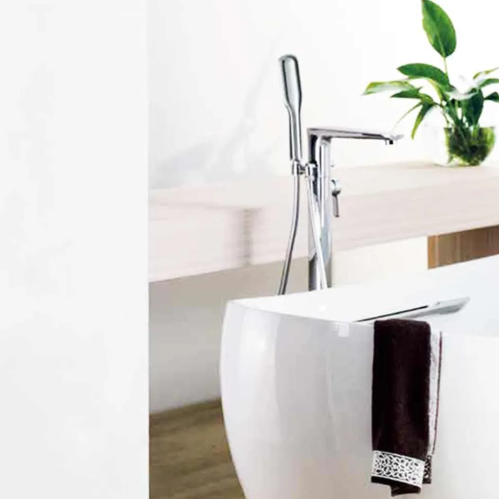 Flova Urban Floorstanding Bath Shower Mixer with Handset Kit