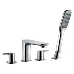 Flova Urban 4 Hole Deck Mounted Bath Shower Mixer with Pull Out Handset
