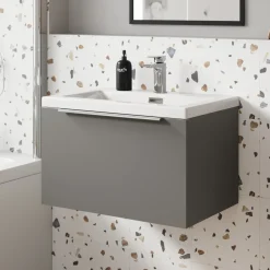 Freddie Matt Black Reinforced Shower Bath Suite with Rimless Toilet