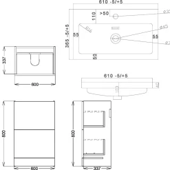 Freddie 600mm Floorstanding Vanity Unit & Basin