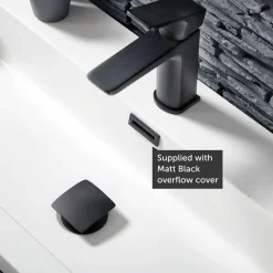 Freddie 800mm Wall Hung Vanity Unit & Basin with Matt Black Frame