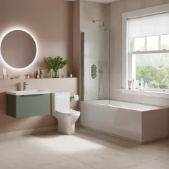 Freddie Reinforced Shower Bath Suite with Rimless Toilet