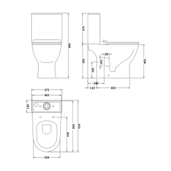 Freddie Reinforced Shower Bath Suite with Rimless Toilet