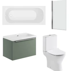 Freddie Reinforced Shower Bath Suite with Rimless Toilet