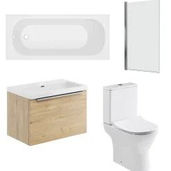 Freddie Reinforced Shower Bath Suite with Rimless Toilet