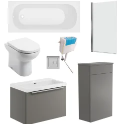 Freddie Reinforced Shower Bath Suite with Back to Wall Toilet