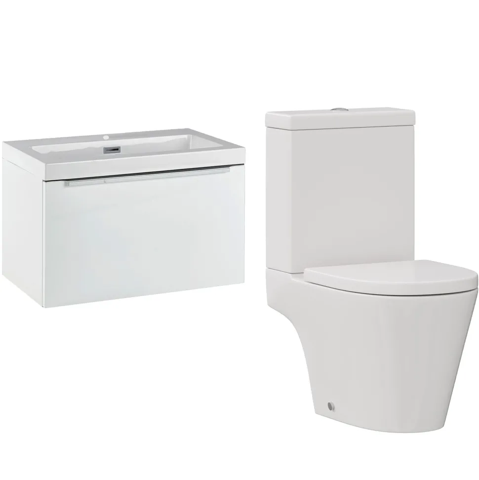 Freddie Rimless Toilet & Vanity Unit Bathroom Suite