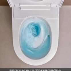 Geberit AquaClean Alba Rimless Wall Hung Smart Toilet with Wrap Over Soft Close Seat & Remote Control