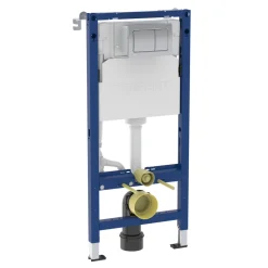 Geberit Duofix 1120mm Concealed Frame & Alpha Cistern with Chrome Dual Flush Plate