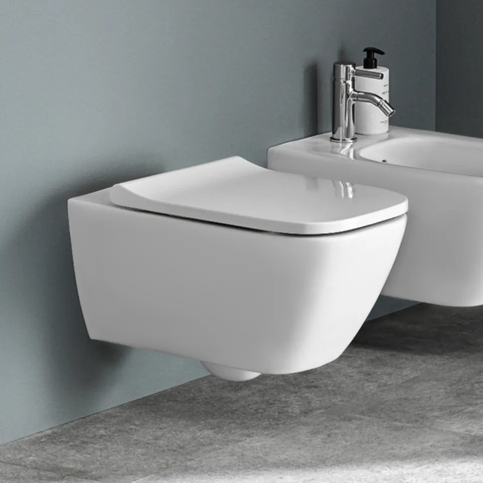 Geberit Smyle Rimless Wall Hung Pan & Soft Close Seat