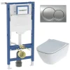 Geberit Wall-Hung 4-in-1 Sigma Cistern, Frame, Flush Plate, Smyle Rimless Pan & Soft Close Seat Pack
