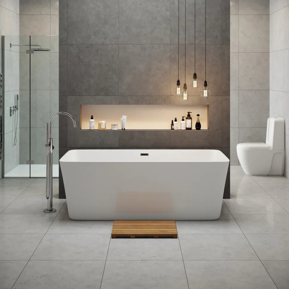 George Acrylic White Freestanding Bath - 1700 x 750mm