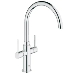 Grohe Ambi Cosmopolitan Twin Lever Mono Sink Mixer with Swivel Spout