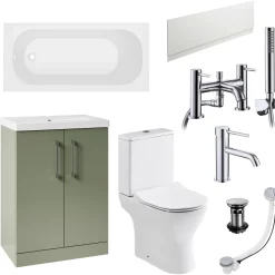 Harbour Acclaim Bathroom Suite Package with Reinforced Bath & Rimless Toilet