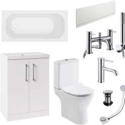 Harbour Acclaim Bathroom Suite Package with Reinforced Bath & Rimless Toilet