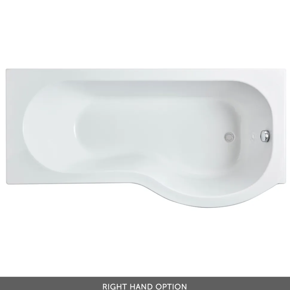 Harbour Acclaim Complete Matt Black Bathroom Suite with 1700mm P Shaped Shower Bath & Rimless Toilet