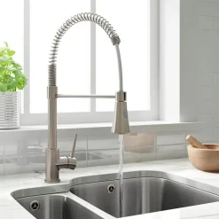 Harbour Acclaim Kitchen Tap with Flexible / Movable Multi-Function Spray - Brushed Stainless Steel