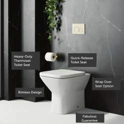 Harbour Alchemy Rimless Back to Wall Toilet & Soft Close Seat