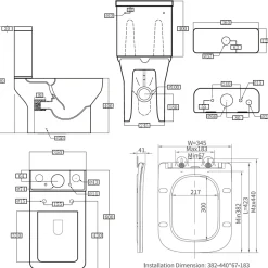 Harbour Alchemy Rimless Close Coupled Toilet & Soft Close Seat