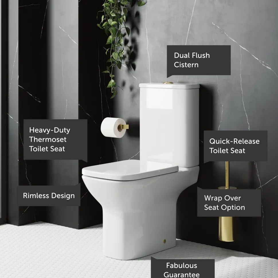 Harbour Alchemy Rimless Close Coupled Toilet & Soft Close Seat