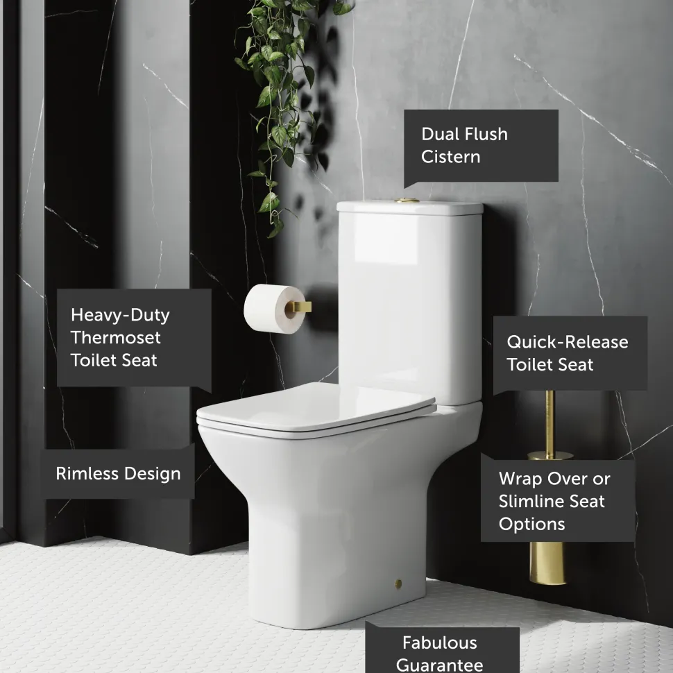 Harbour Alchemy Rimless Close Coupled Toilet & Soft Close Seat