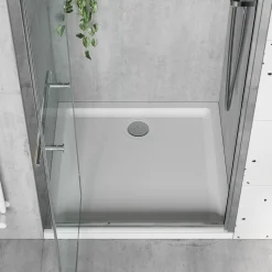 Harbour Anti Slip Gel Coated Stone Resin Square Shower Tray - 2 Sizes