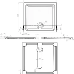 Harbour Anti Slip Gel Coated Stone Resin Square Shower Tray - 2 Sizes