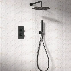Harbour Clarity Black Ultra Slim Shower Head - 246mm