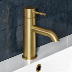 Harbour Clarity Brushed Brass Basin Mixer Tap & Waste