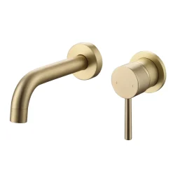 Harbour Clarity Brushed Brass Wall Mounted Basin Mixer Tap