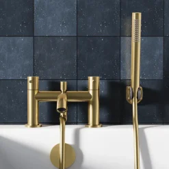 Harbour Clarity Brushed Brass Bath Shower Mixer & Shower Kit
