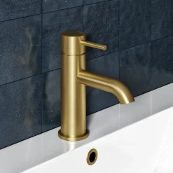 Harbour Clarity Brushed Brass Basin Mixer Tap & Waste and Deck Mounted Bath Mixer Tap