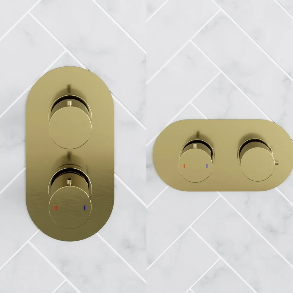 Harbour Clarity Brushed Brass 2 Outlet Thermostatic Concealed Shower Valve