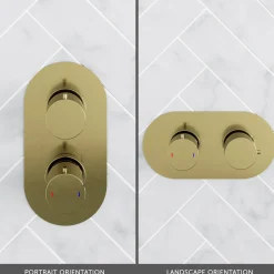 Harbour Clarity Brushed Brass 2 Outlet Thermostatic Concealed Shower Valve