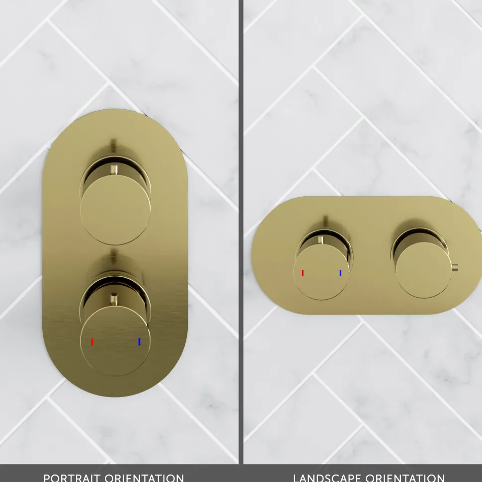 Harbour Clarity Brushed Brass 2 Outlet Thermostatic Concealed Shower Valve