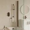 Harbour Clarity Brushed Bronze Shower Package with 2 Outlet Valve, Slide Rail Kit and Overflow Bath Filler