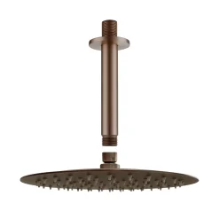 Harbour Clarity Brushed Bronze Concealed Shower Valve, Fixed Ceiling Mounted Shower Arm & Head