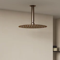 Harbour Clarity Brushed Bronze Shower Package with 2 Outlet Valve, Fixed Head & Ceiling Arm and Wall Shower Kit