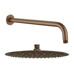 Harbour Clarity Brushed Bronze Shower Package with 2 Outlet Valve, Fixed Head & Wall Mounted Arm and Wall Shower Kit