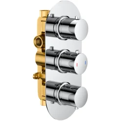 Harbour Clarity Chrome 2 Outlet Thermostatic Concealed Shower Valve - Three Handle