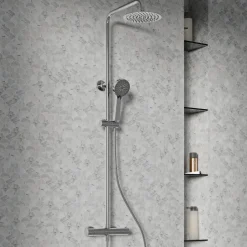Harbour Clarity Cool Touch Exposed Thermostatic Rigid Riser Shower Kit with Round Handset